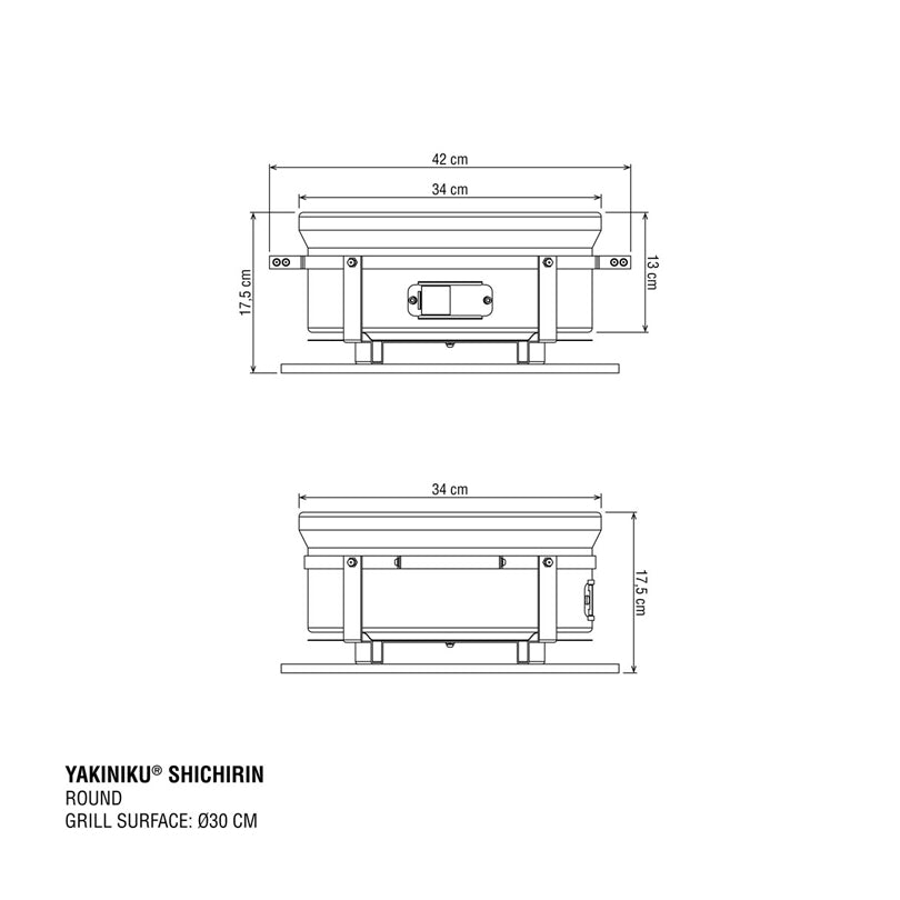 Griglia da tavolo Shichirin tonda, per 2-6 persone cm Ø31/cm 34x17,5