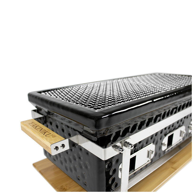 Shichirin Grill da tavolo Large rettangolare, per 4-8 persone cm 66x25x21,5