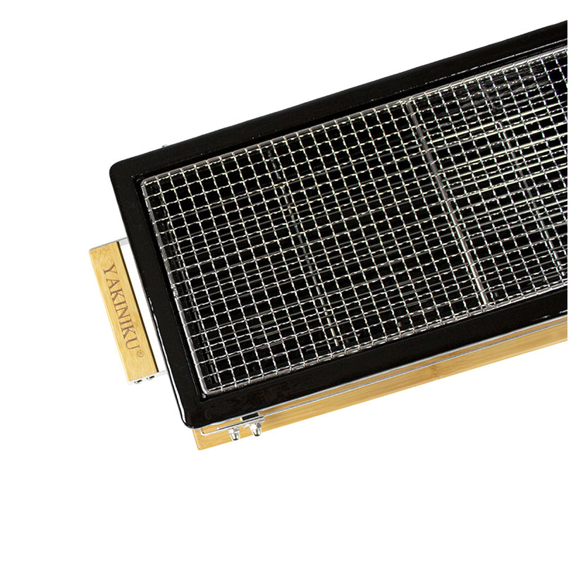 Shichirin Grill da tavolo Large rettangolare, per 4-8 persone cm 66x25x21,5