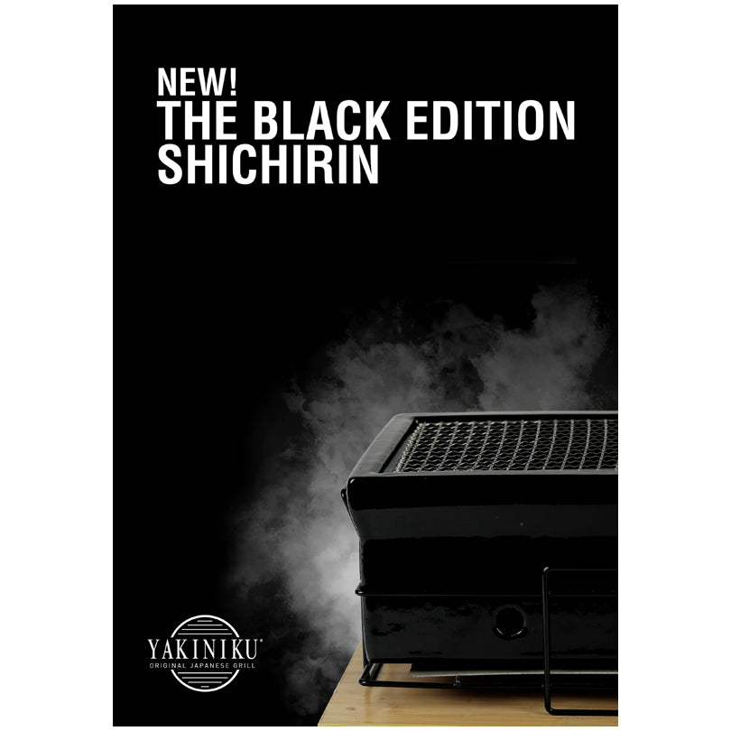Shichirin Grill da tavolo Medium "Black Edition" rettangolare, per 4-6 persone cm 43x23x18