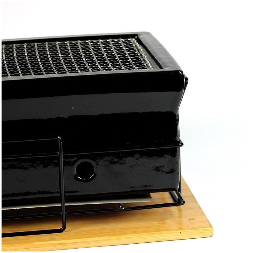 Shichirin Grill da tavolo Medium "Black Edition" rettangolare, per 4-6 persone cm 43x23x18