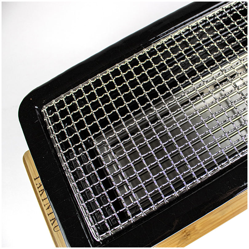 Shichirin Grill da tavolo Medium "Pro" rettangolare, per 2-6 persone cm 50x24x18