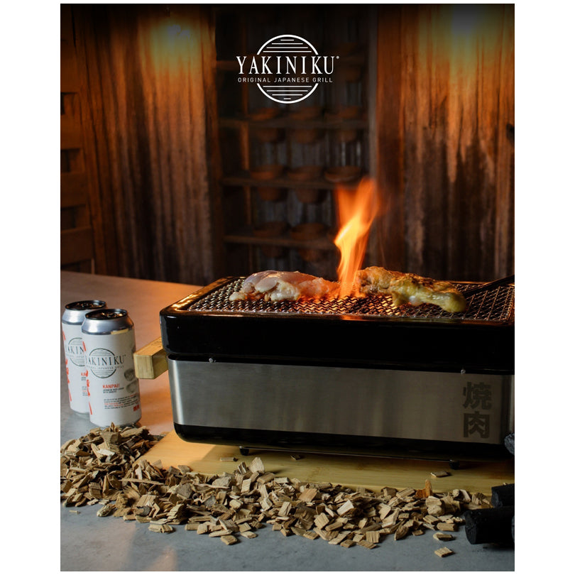 Shichirin Grill da tavolo Medium "Pro" rettangolare, per 2-6 persone cm 50x24x18