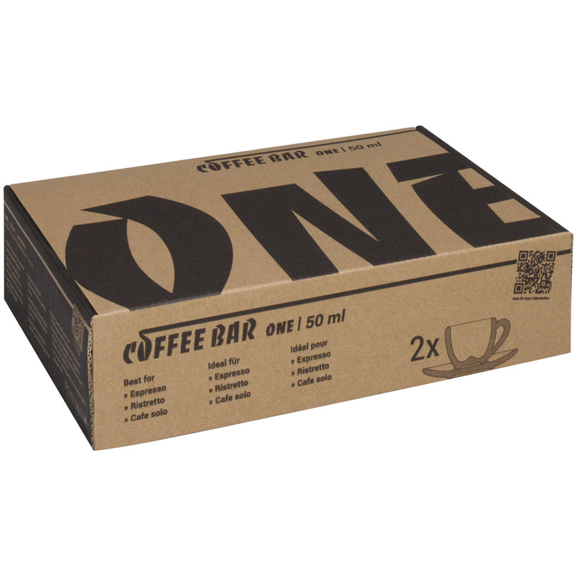 Tazza caffè con piattino "Coffee Bar ONE - Ristretto", confezione 2 pezzi ml 50