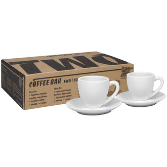 Tazza caffè con piattino "Coffee Bar TWO - Espresso", confezione 2 pezzi ml 80