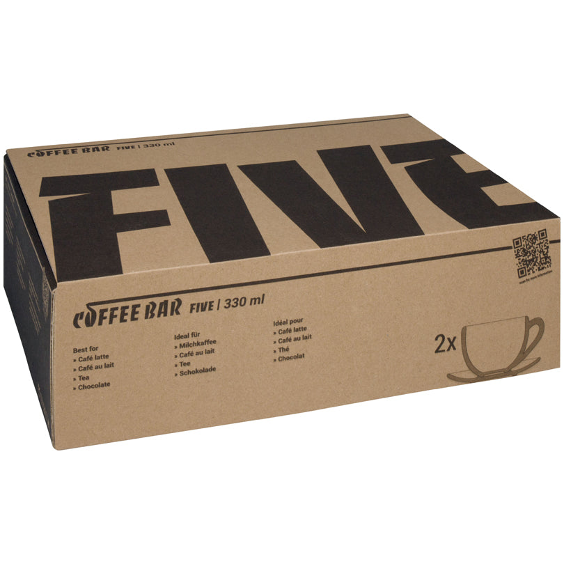 Tazza tè con piattino "Coffee Bar FIVE", confezione 2 pezzi ml 330