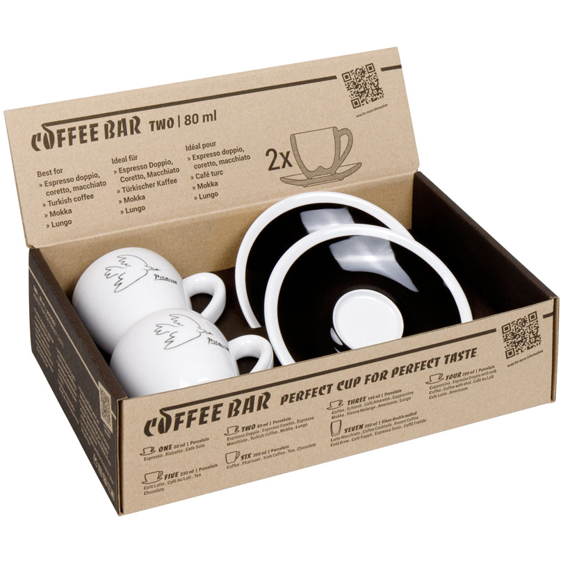 Tazza caffè con piattino "Coffee Bar TWO - Picasso La colombe de la paix", confezione 2 pezzi ml 80/cm Ø6,7x6,2