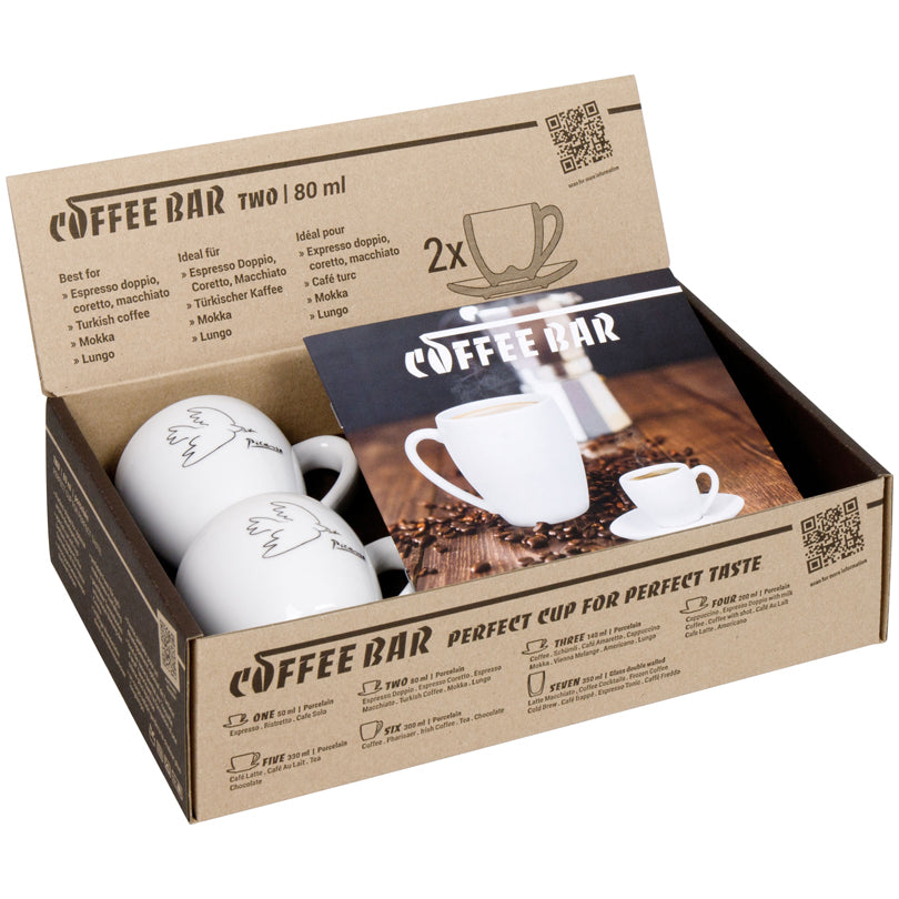 Tazza caffè con piattino "Coffee Bar TWO - Picasso La colombe de la paix", confezione 2 pezzi ml 80/cm Ø6,7x6,2