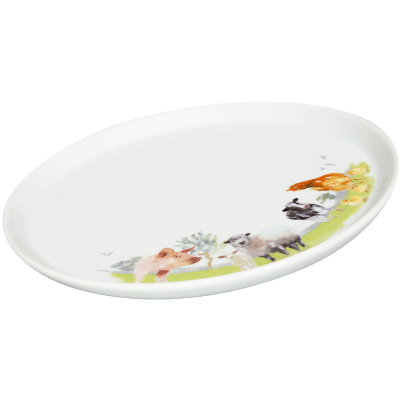 Piatto colazione coup, disegno: Farm Animals cm Ø20