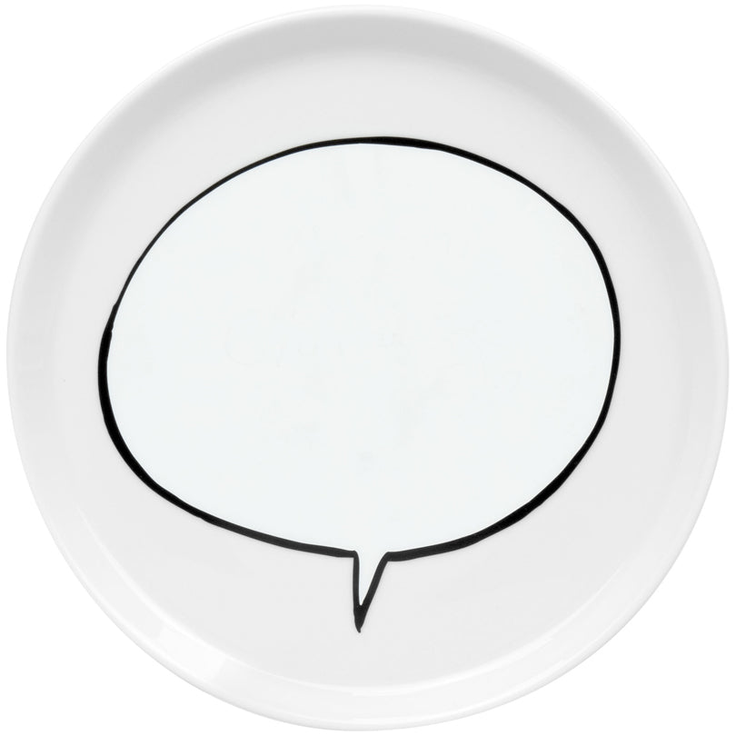 Piatto coup con superficie personalizzabile, disegno: Say it on a plate cm Ø20x2