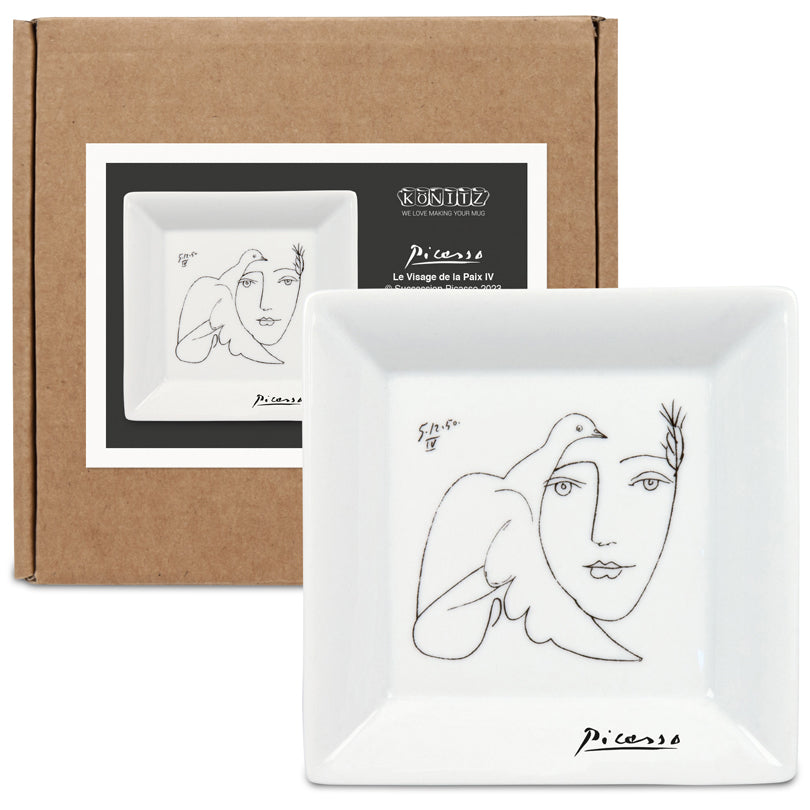 Svuotatasche Vide Poche in confezione da regalo, disegno: Pablo Picasso - Le Visage cm 13x13x2,5