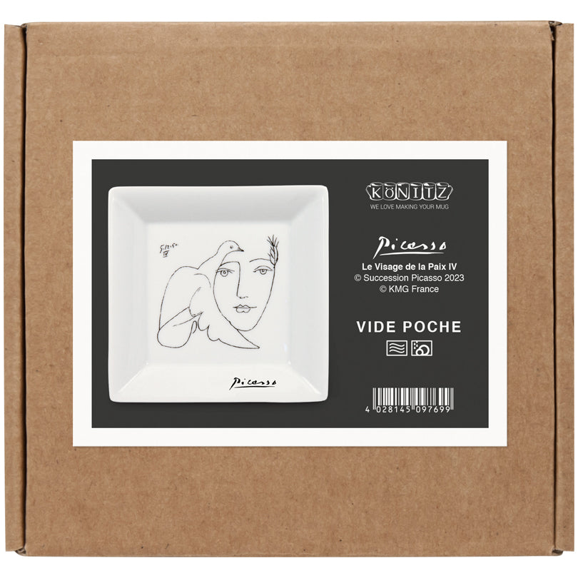 Svuotatasche Vide Poche in confezione da regalo, disegno: Pablo Picasso - Le Visage cm 13x13x2,5