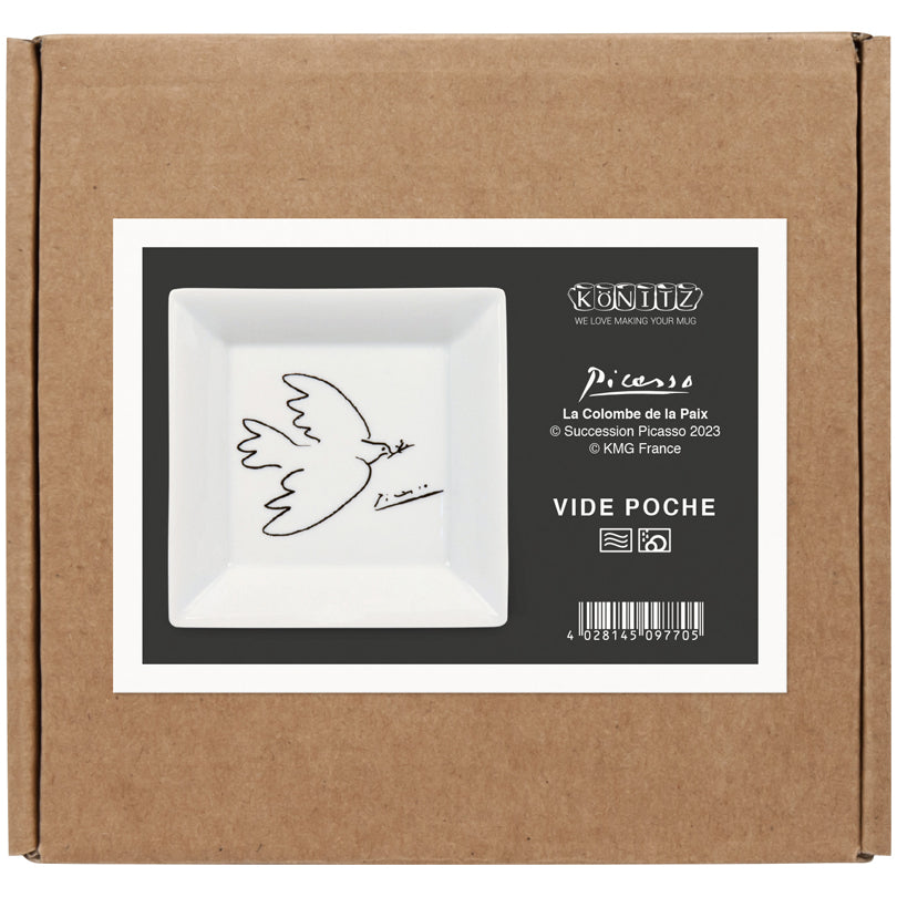 Svuotatasche Vide Poche in confezione da regalo, disegno: Pablo Picasso - La Colombe de la Paix cm 13x13x2,5