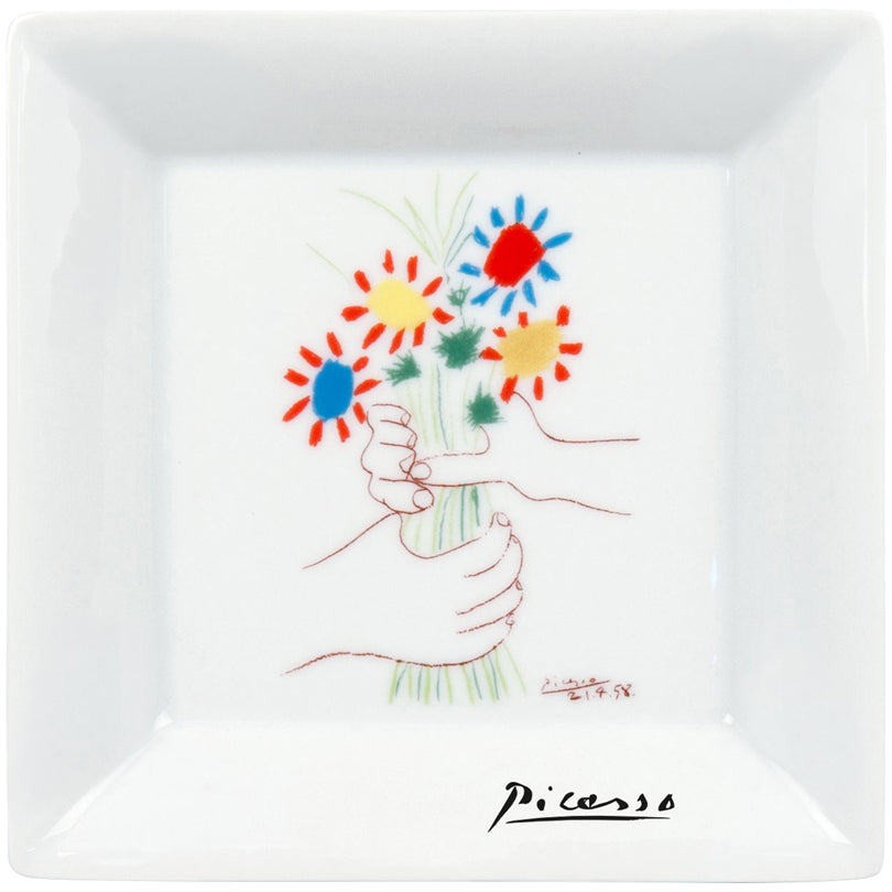 Svuotatasche Vide Poche in confezione da regalo, disegno: Pablo Picasso - Le Bouquet de l'Amité cm 13x13x2,5