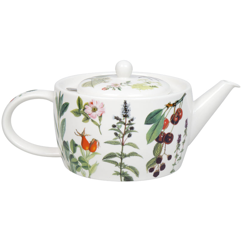 Teiera con coperchio e filtro in acciaio inox, disegno: My favourite Tea Fruits and Herbs l 1,4