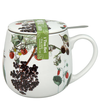 Tazza tè con coperchio e filtro, disegno: "My favourite Tea - Frutti" ml 420