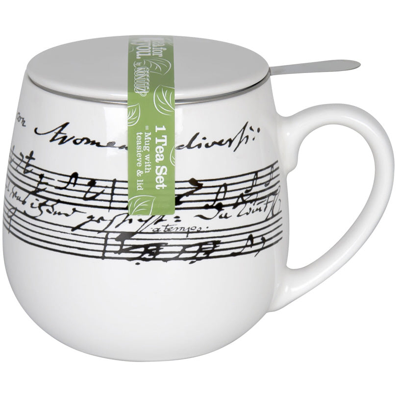 Tazza tè con coperchio e filtro, disegno: Cantata ml 420