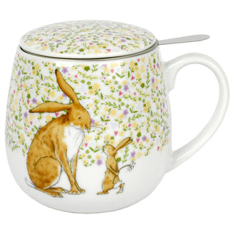 Tazza tè con coperchio e filtro, disegno: Guess how much I love you ml 420/cm Ø8,5x10