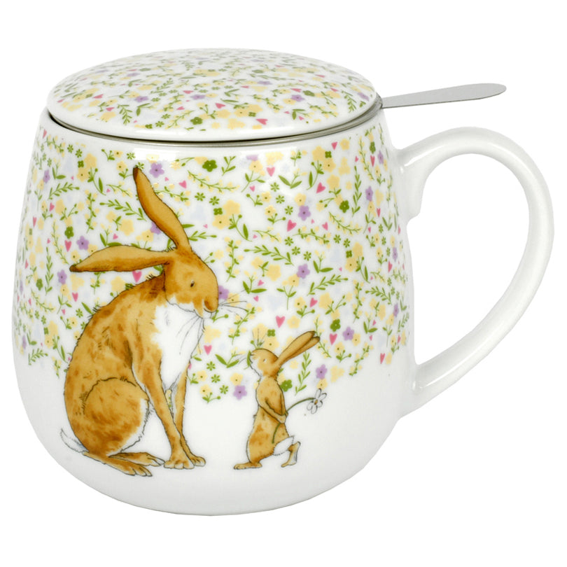 Tazza tè con coperchio e filtro, disegno: Guess how much I love you ml 420/cm Ø8,5x10