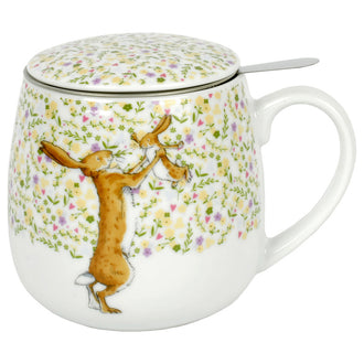 Tazza tè con coperchio e filtro, disegno: I love you to the moon and back ml 420/cm Ø8,5x10