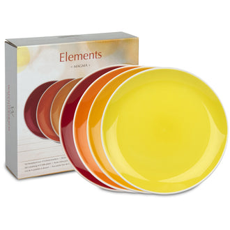Piatti "Elements - Magma" confezione da 4, colori assortiti cm 19