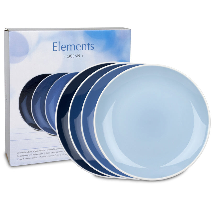 Piatti "Elements - Ocean" confezione da 4, colori assortiti cm 27
