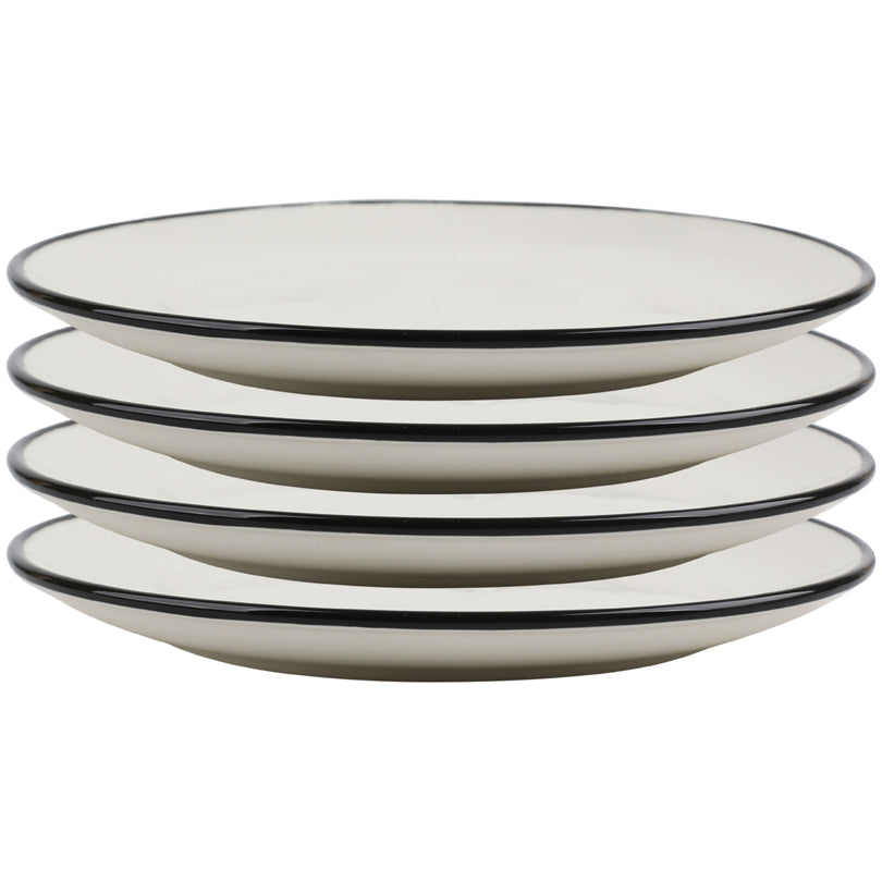 Piatto frutta disegno: Elements - Black Line, confezione 4 pezzi cm Ø19