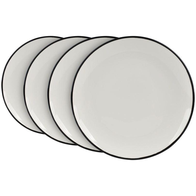 Piatto frutta disegno: Elements - Black Line, confezione 4 pezzi cm Ø19