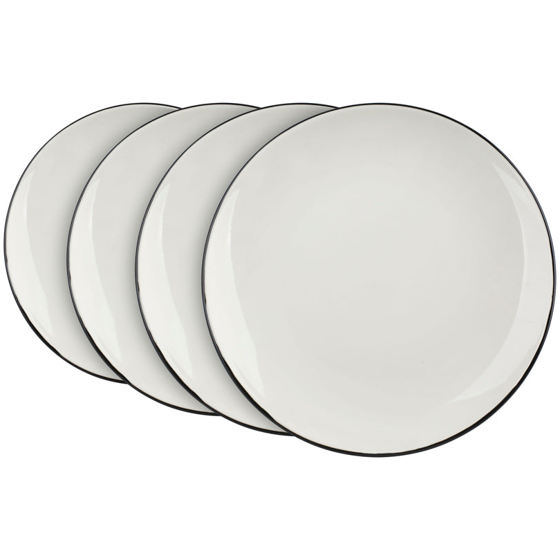 Piatto, disegno: Elements - Black Line, confezione 4 pezzi cm Ø27