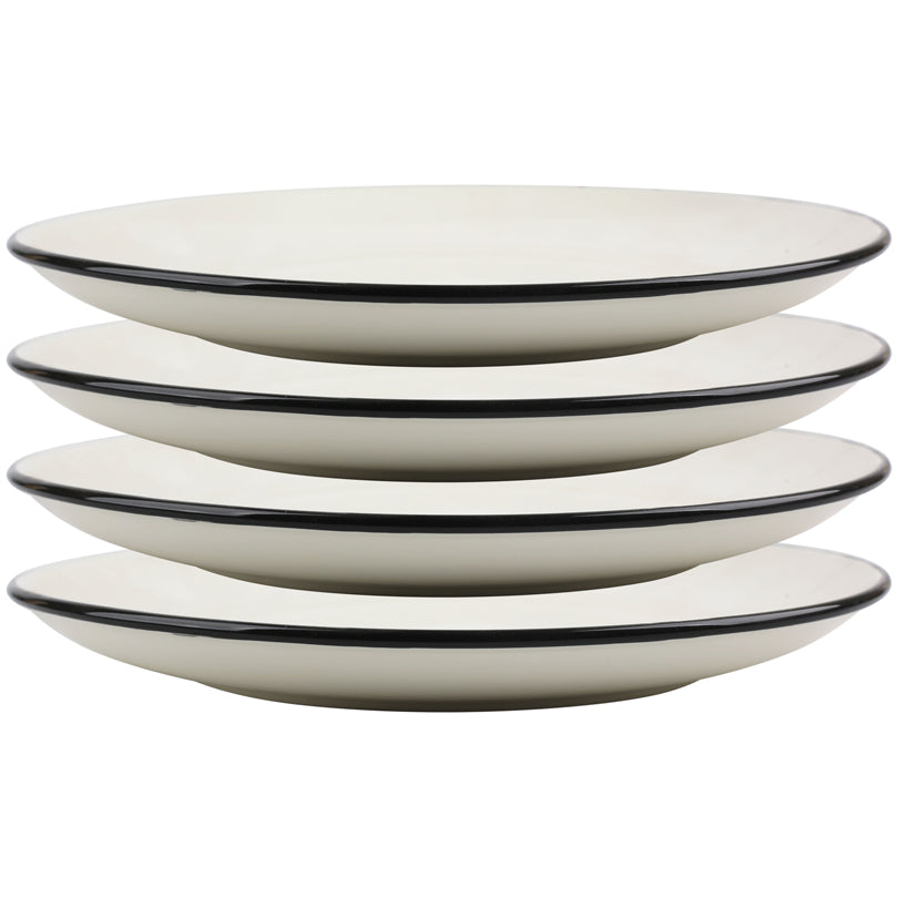 Piatto, disegno: Elements - Black Line, confezione 4 pezzi cm Ø27