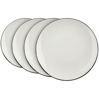 Piatto, disegno: Elements - Black Line, confezione 4 pezzi cm Ø27