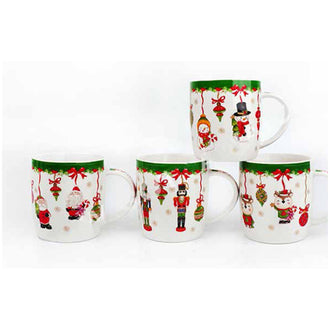 Tazza mug con confezione regalo, disegno: Natale, assortita in set da 24 pezzi ml 425/cm Ø8,9x9,3