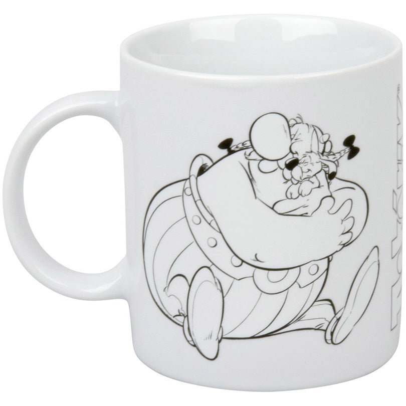 Tazza Selfmade mug "Asterix" da dipingere, con 6 matite colorate incluse ml 300