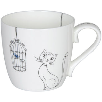 Tazza mug Cats and birds ml 425