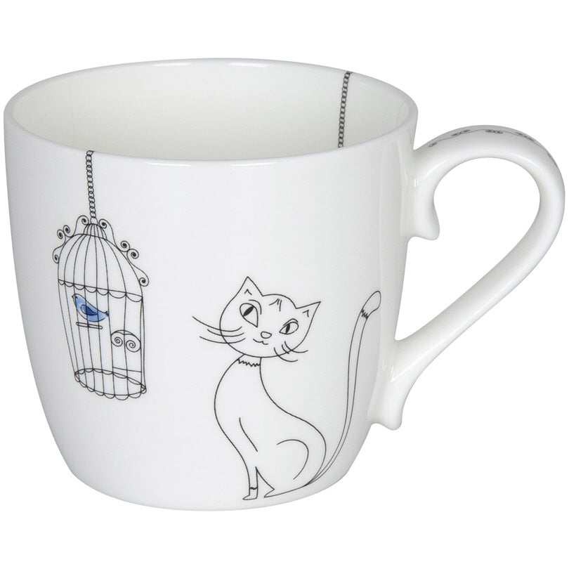 Tazza mug Cats and birds ml 425