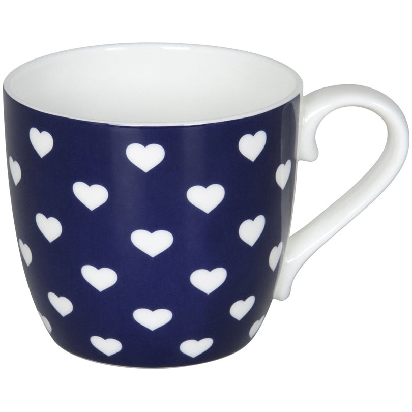Tazza, disegno: Hearts - Dark Blue ml 425
