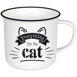 Tazza, disegno: Denglisch - For the cat ml 365/cm Ø9,5x8,7