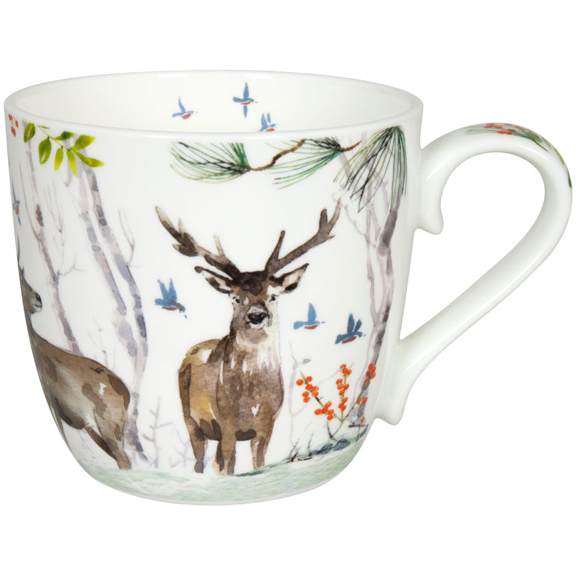 Tazza, disegno: Season Animals by Victoria Lowe - Winter Deer ml 425/cm Ø10x9,5