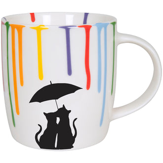 Tazza, disegno: Rainbow Drops - Gatti ml 350/cm Ø8,8x9,2