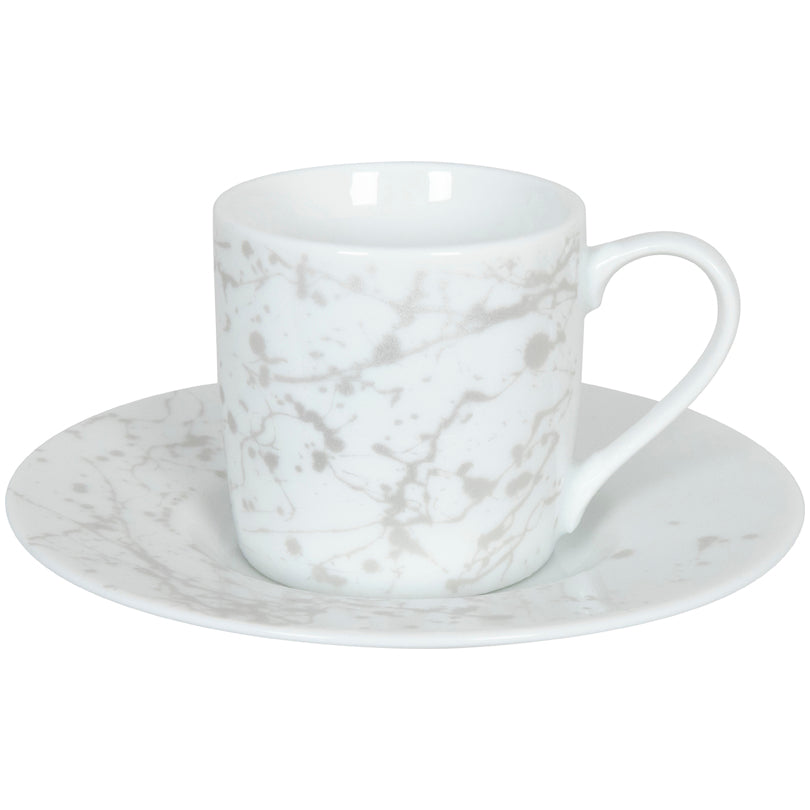 Tazzina caffé con piattino, disegno: Silver Splash ml 85