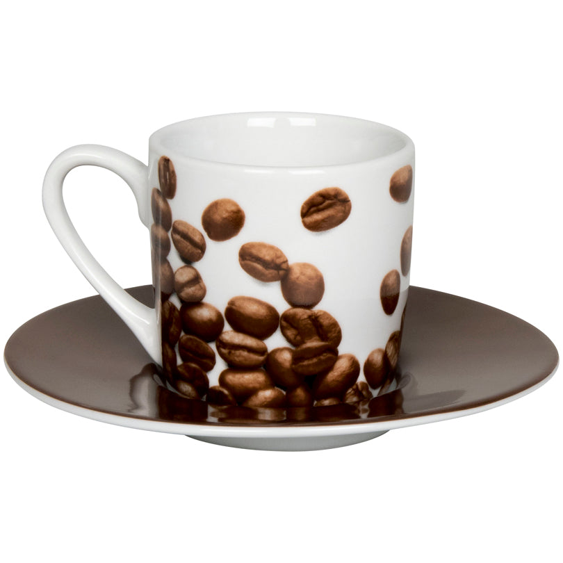 Tazza caffè con piattino, disegno: Coffee Beans ml 85