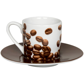 Tazza caffè con piattino, disegno: Coffee Beans ml 85