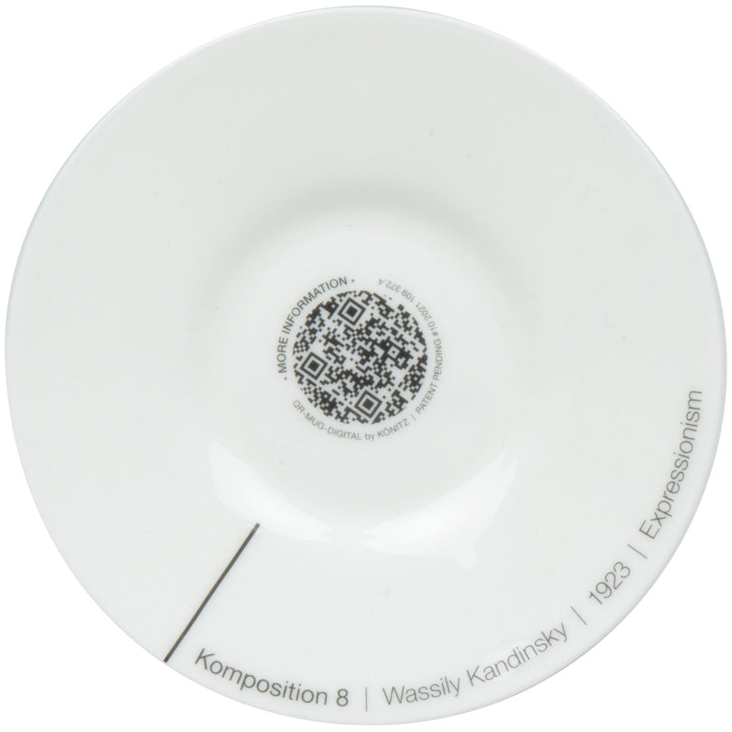 Tazza caffè con piattino, disegno: Art Selection - Komposition 8 by Wassily Kandinsky ml 85/cm Ø5,4x6
