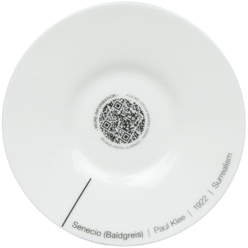 Tazza caffè con piattino, disegno: Art Selection - Senecio by Paul Klee ml 85/cm Ø5,4x6