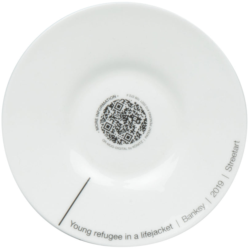 Tazza caffè con piattino, disegno: Art Selection - Young Refugee… by Banksy ml 85/cm Ø5,4x6