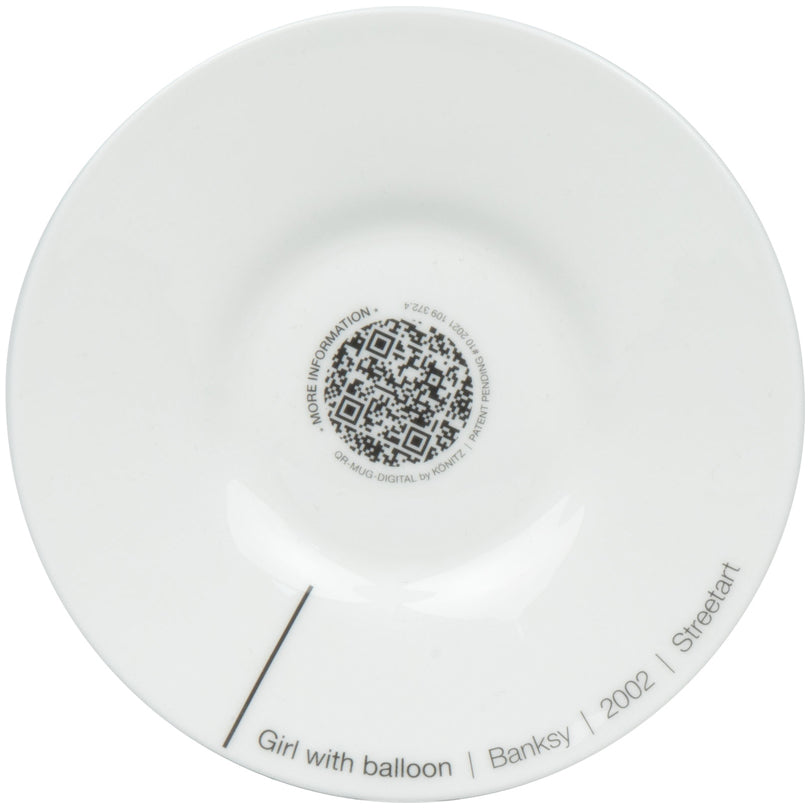 Tazza caffè con piattino, disegno: Art Selection - Girl with Balloon by Banksy ml 85/cm Ø5,4x6