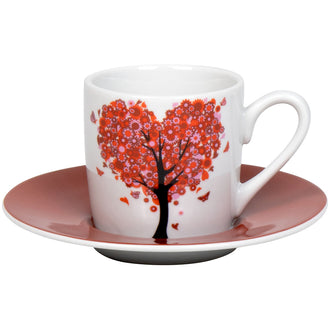 Tazza caffè con piattino, disegno: Love Grows ml 85