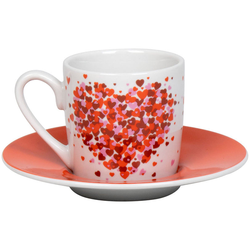 Tazza caffè con piattino, disegno: Love Explodes ml 85/cm Ø12x5,5