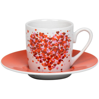 Tazza caffè con piattino, disegno: Love Explodes ml 85/cm Ø12x5,5
