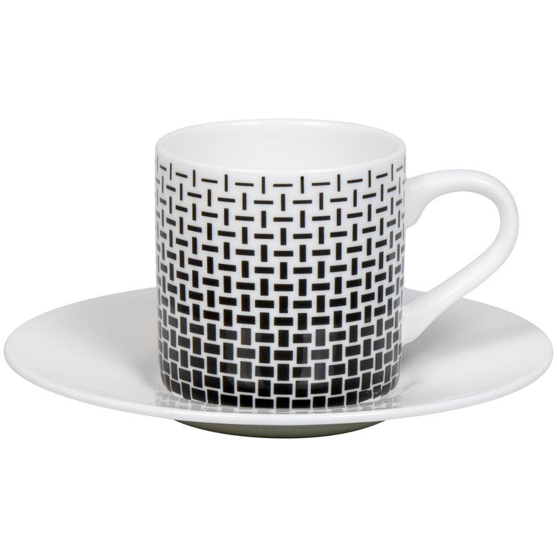 Tazza caffè con piattino, disegno: Art Selection - Graphic 413 by Marcello Morandini ml 95/cm Ø12,3x6